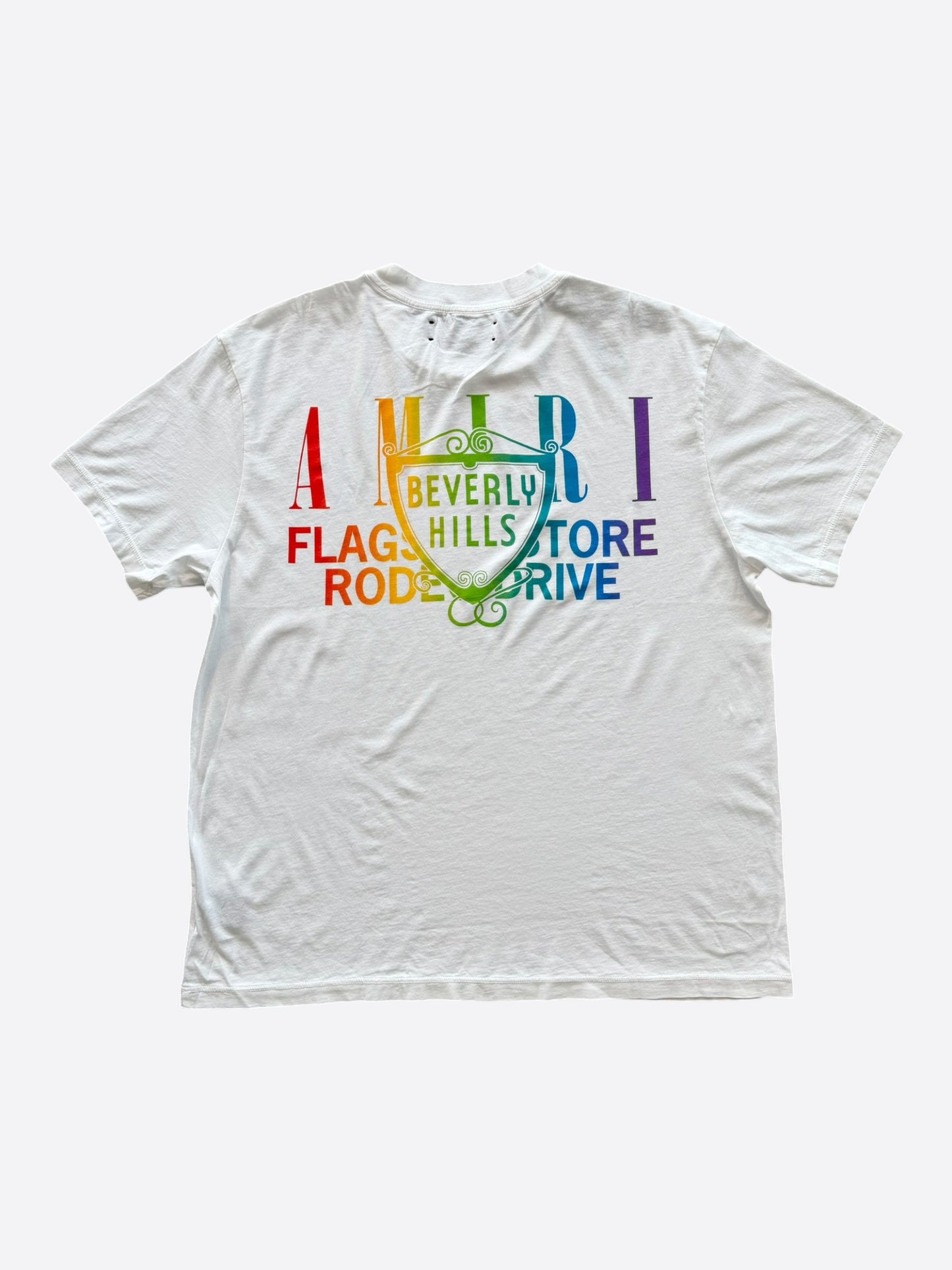 Amiri White Rainbow Beverly Hills T-Shirt