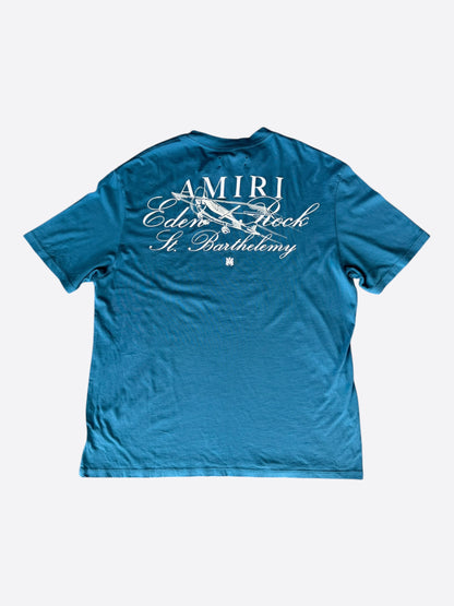 Amiri Eden Rock Blue & White St. Barthelemy T-Shirt