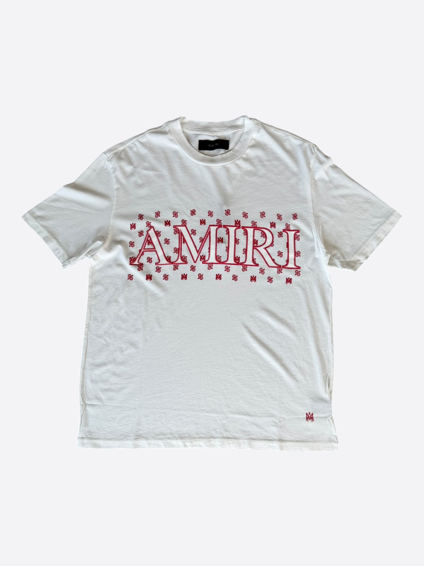 Amiri White & Red MA Paisley Logo T-Shirt