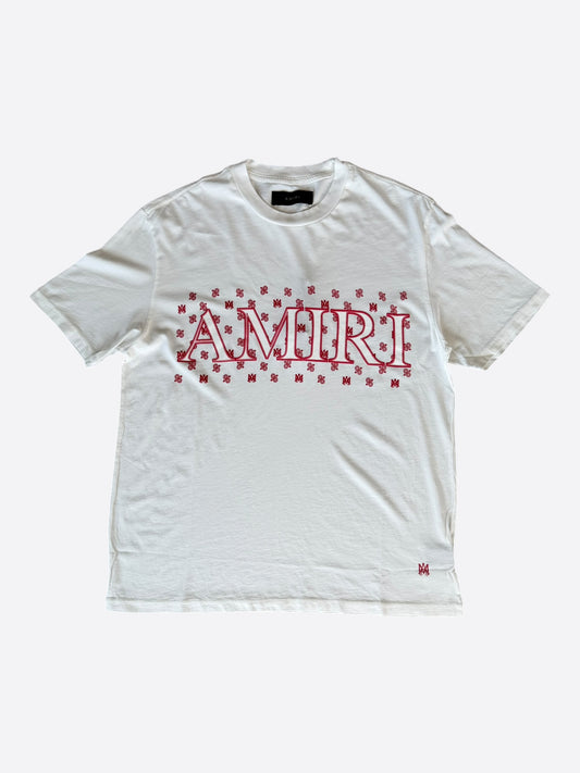Amiri White & Red MA Paisley Logo T-Shirt