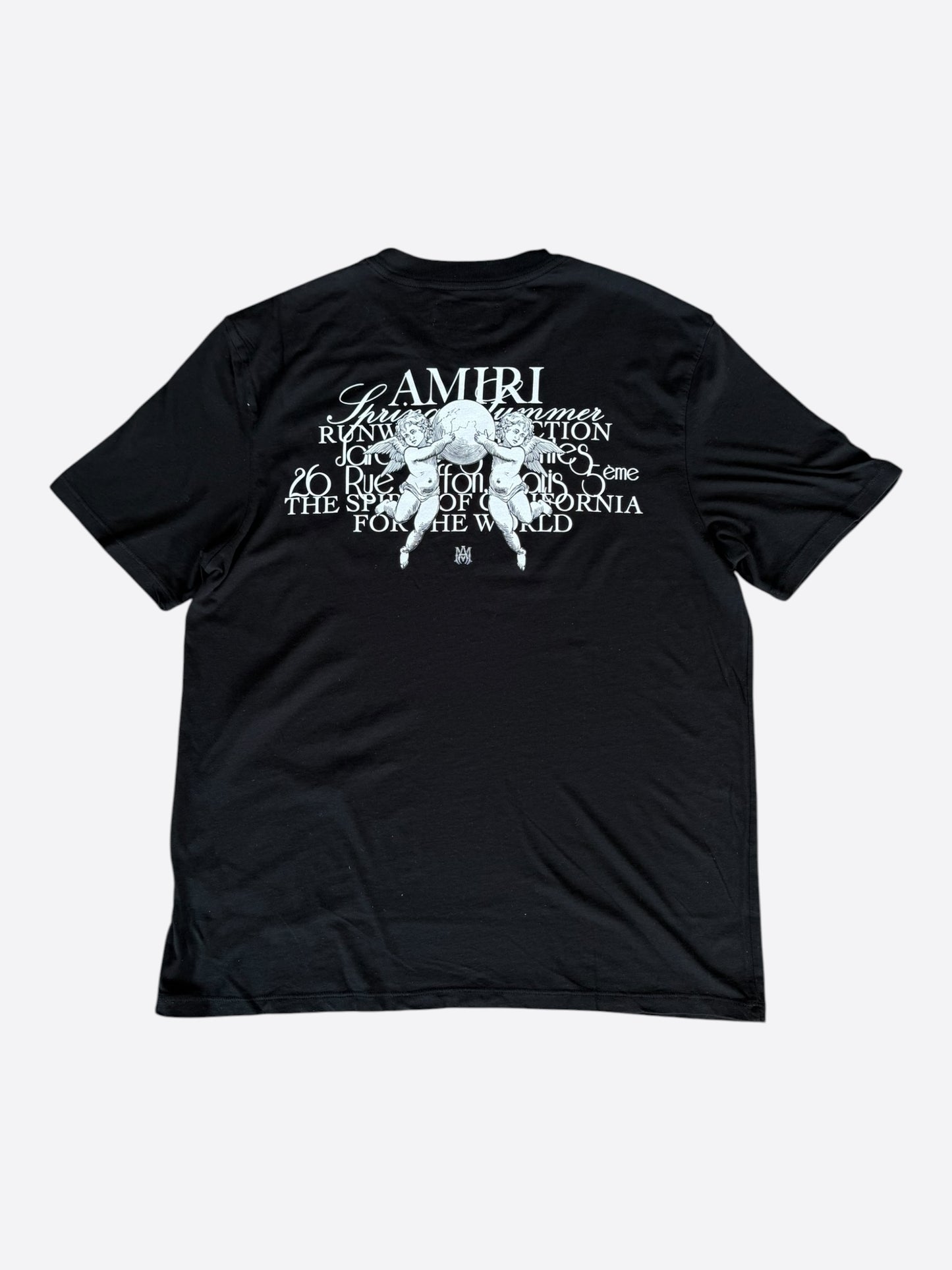 Amiri Black & White Cherub Logo T-Shirt