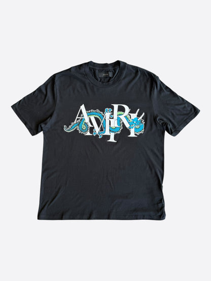 Amiri Black & White Dragon Logo T-Shirt