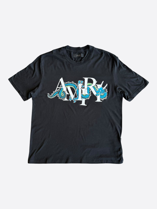 Amiri Black & White Dragon Logo T-Shirt