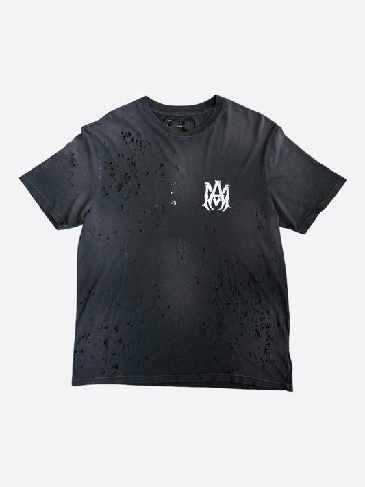 Amiri Black & White MA Logo Shotgun T-Shirt