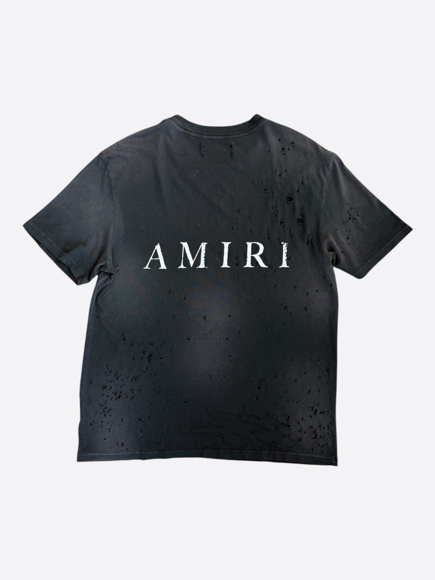 Amiri Black & White MA Logo Shotgun T-Shirt