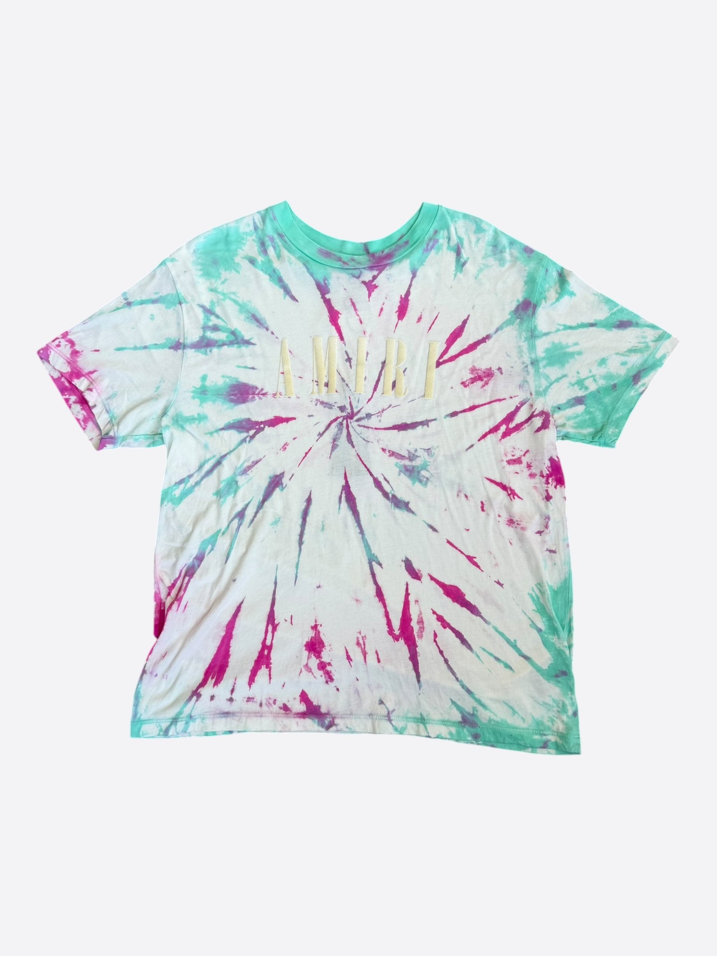Amiri White Tie-Dye Logo T-Shirt