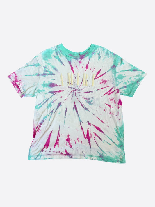 Amiri White Tie-Dye Logo T-Shirt