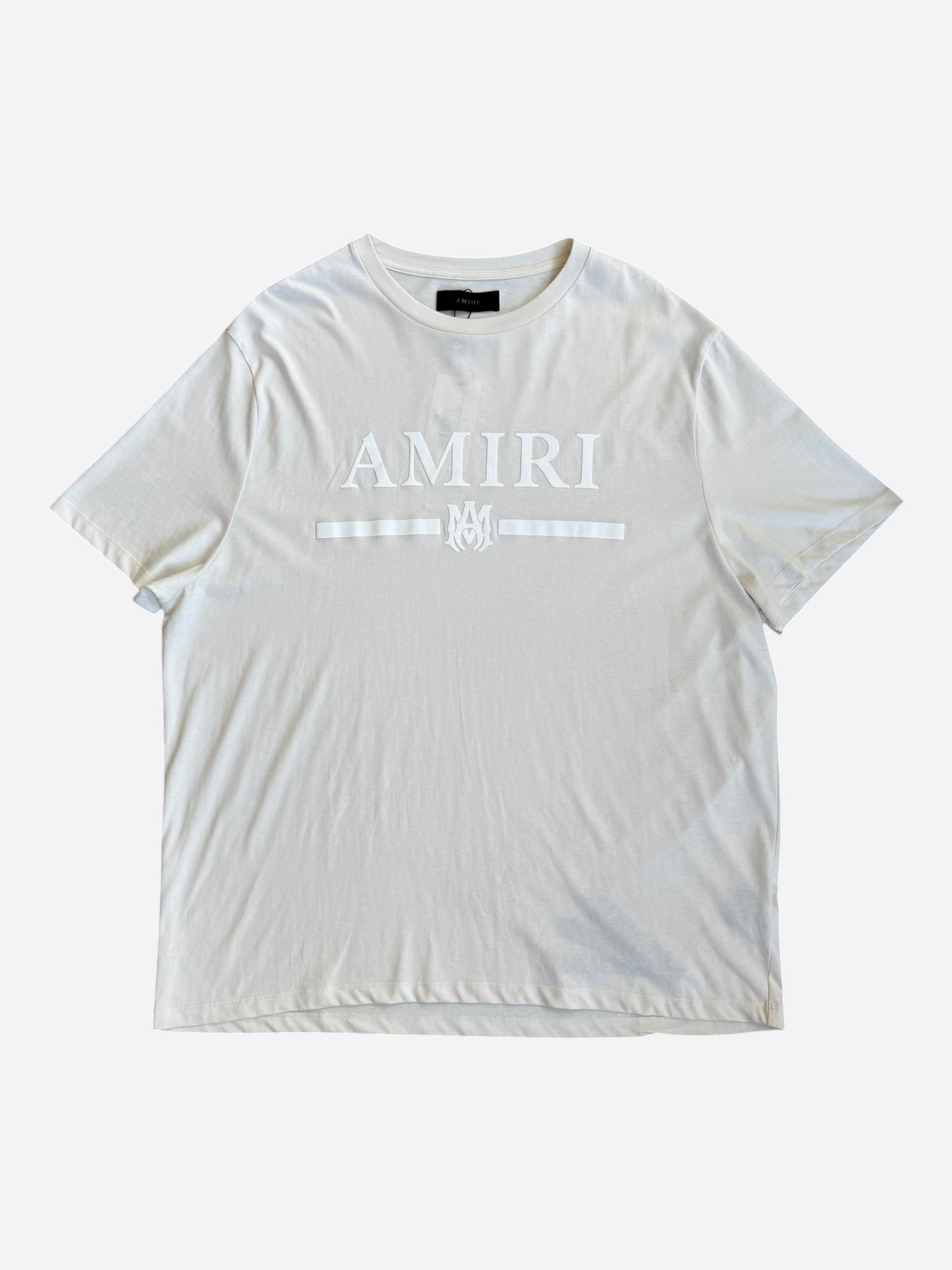 Amiri Cream & White MA Bar Logo T-Shirt