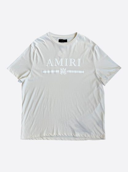 Amiri Cream & White MA Bar Logo T-Shirt