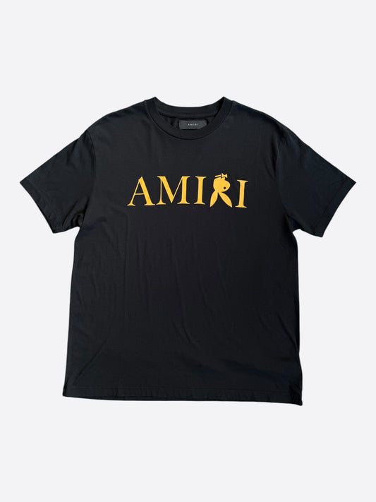 Amiri Playboy Black & Yellow Logo T-Shirt