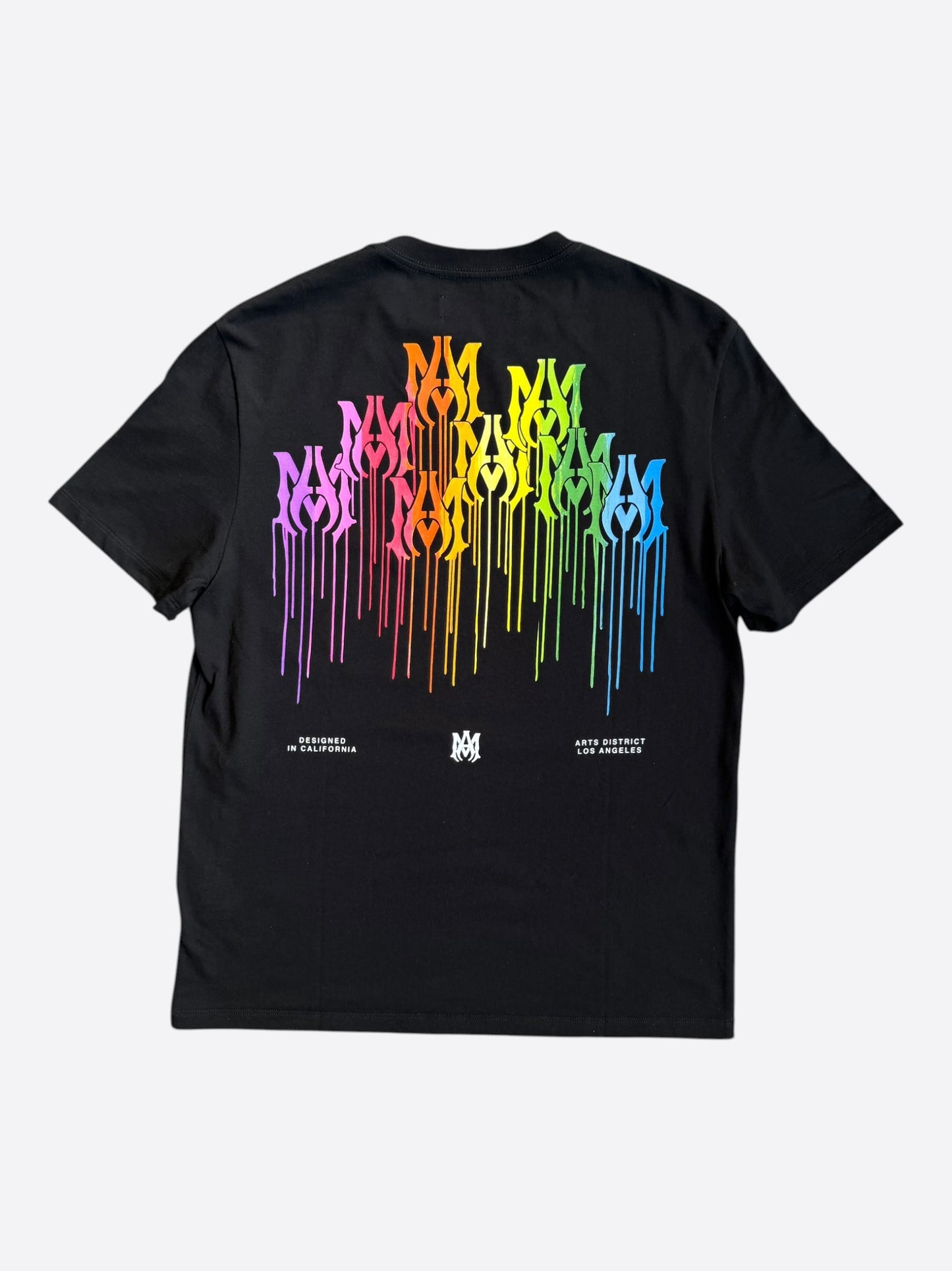 Amiri Black Multicolor MA Drip Logo T-Shirt
