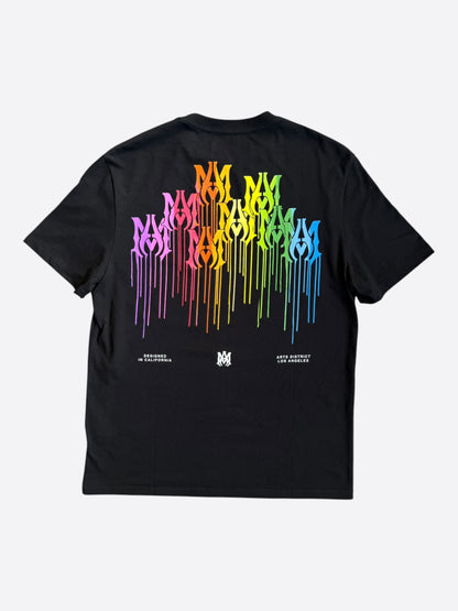 Amiri Black Multicolor MA Drip Logo T-Shirt
