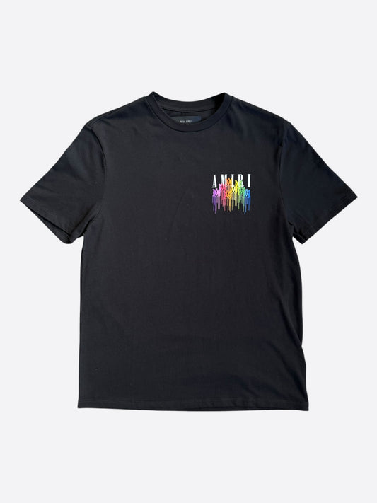 Amiri Black Multicolor MA Drip Logo T-Shirt