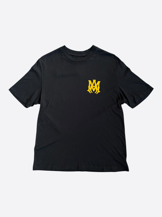 Amiri Black & Yellow MA Core Logo T-Shirt