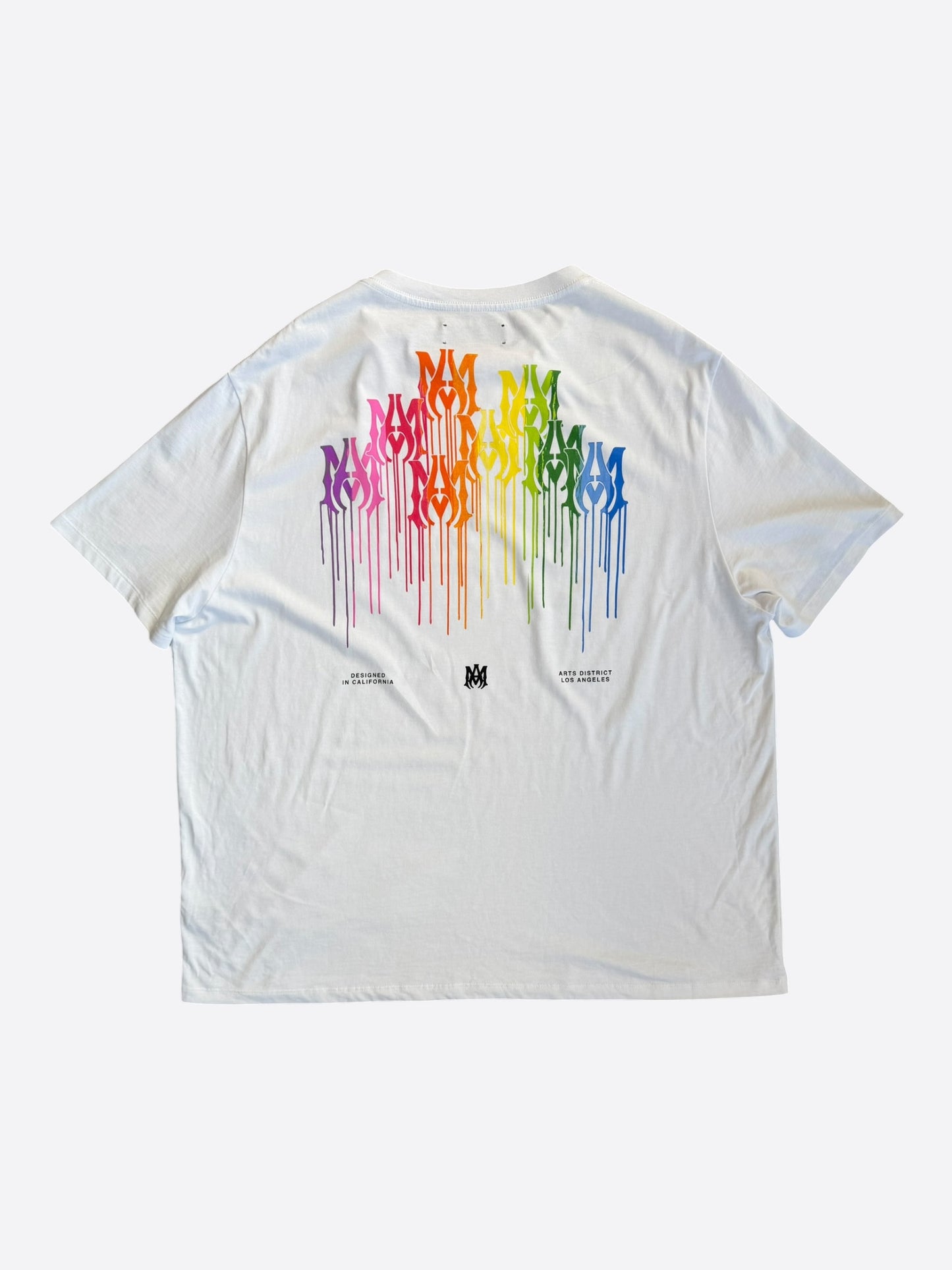 Amiri White Multicolor MA Drip Logo T-Shirt