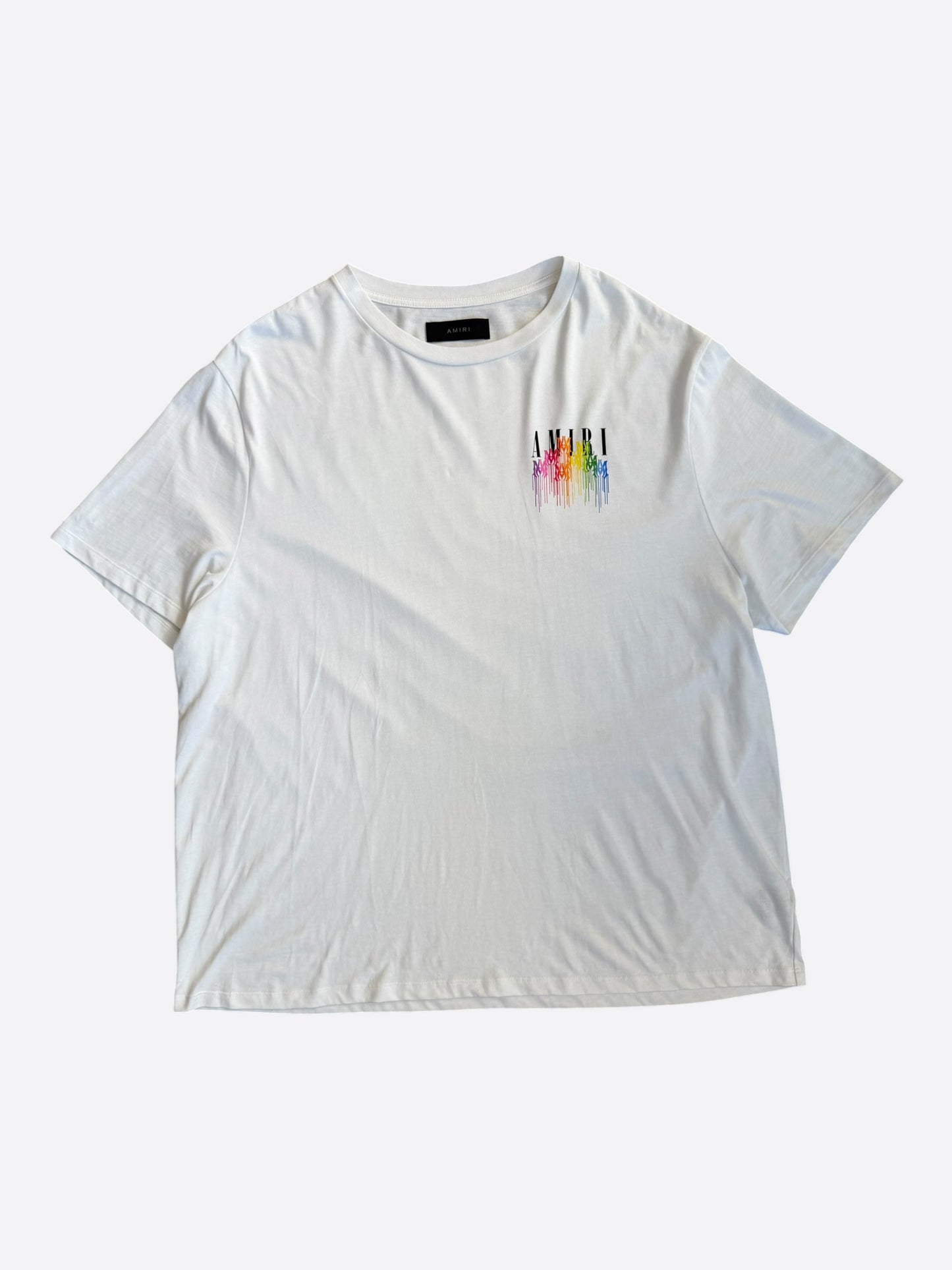 Amiri White Multicolor MA Drip Logo T-Shirt