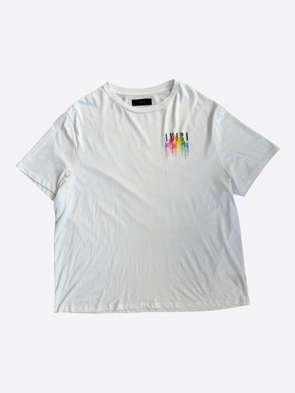 Amiri White Multicolor MA Drip Logo T-Shirt