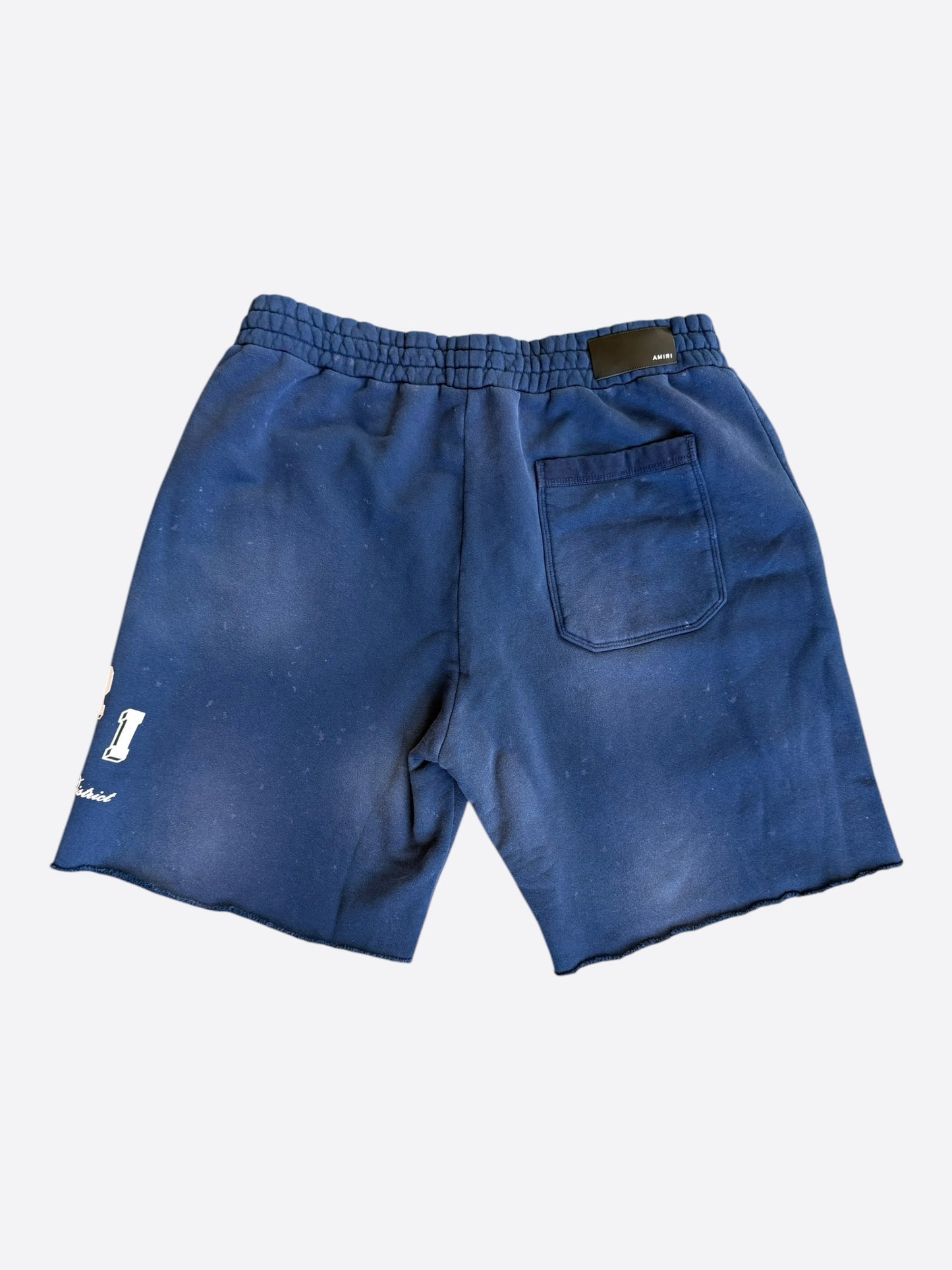 Amiri Blue & White Collegiate Logo Shorts