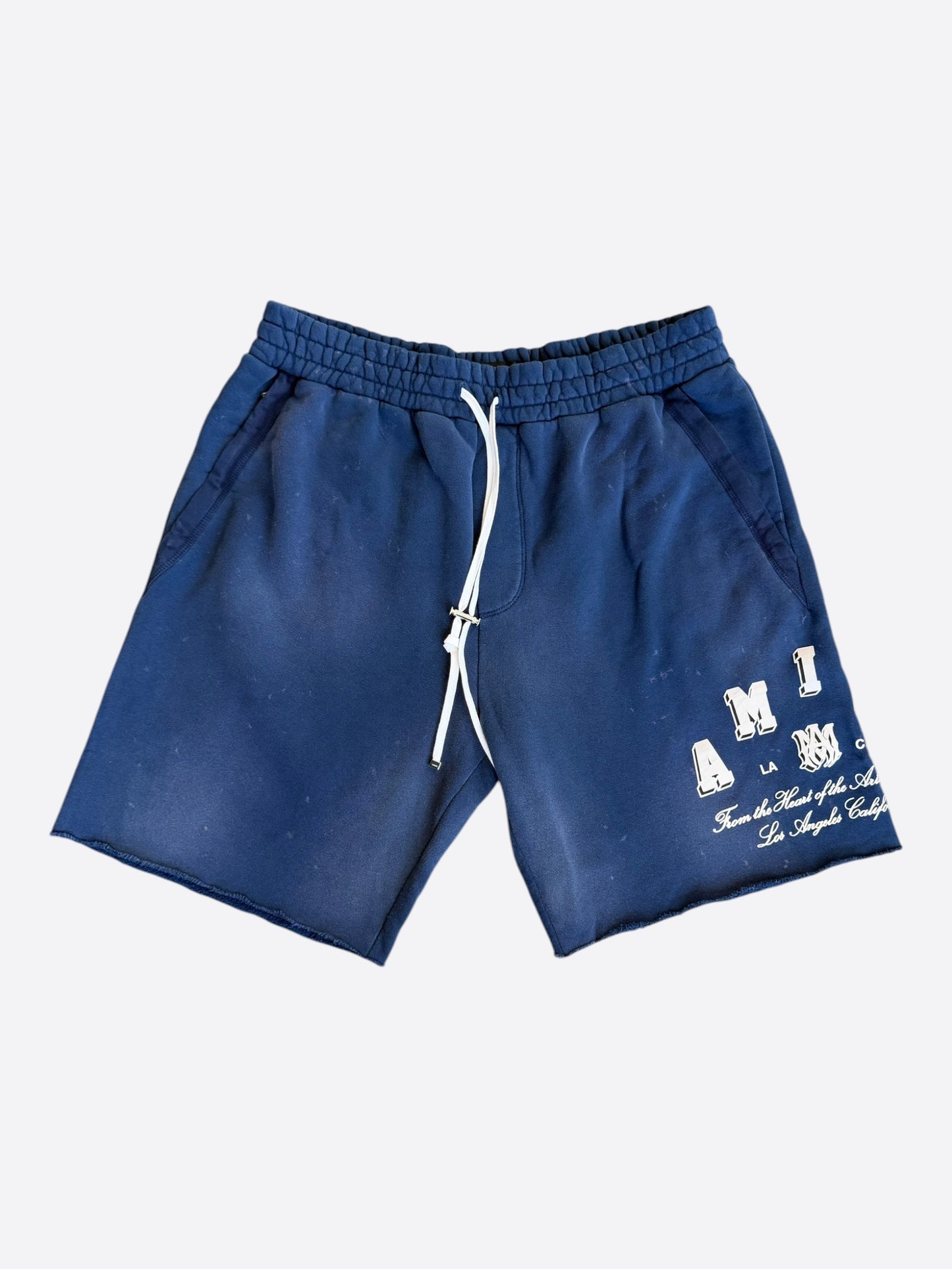 Amiri Blue & White Collegiate Logo Shorts