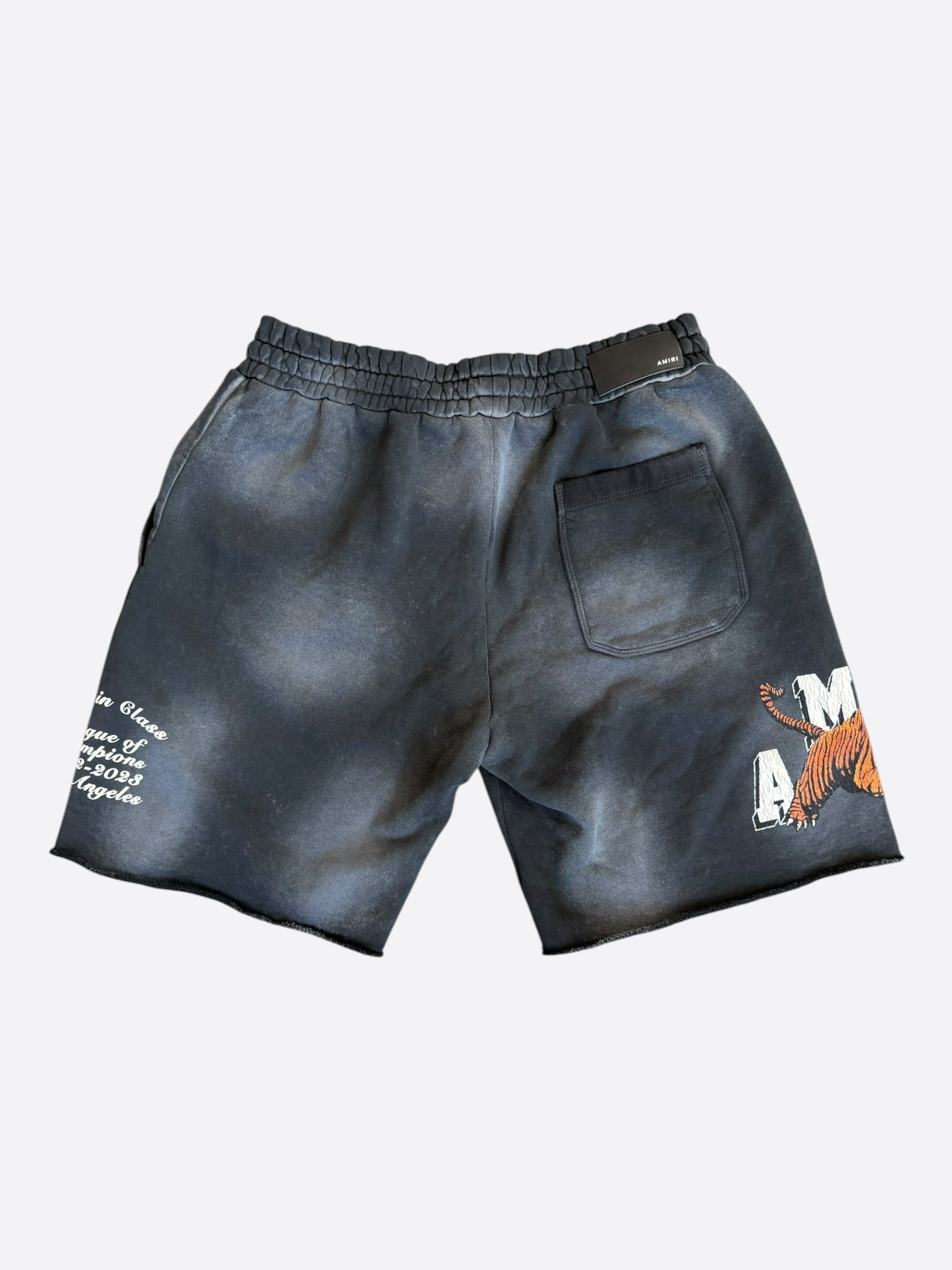 Amiri Black & White Tiger Logo Shorts