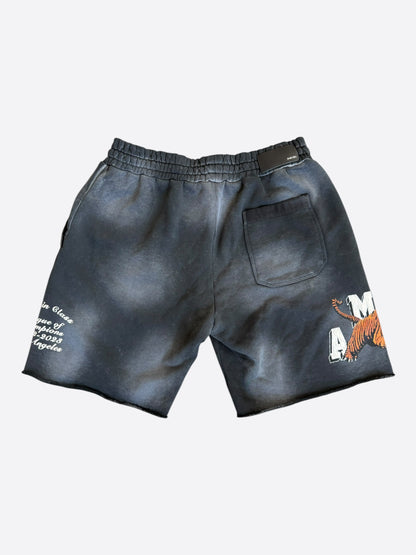 Amiri Black & White Tiger Logo Shorts