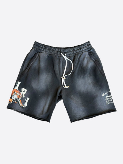 Amiri Black & White Tiger Logo Shorts