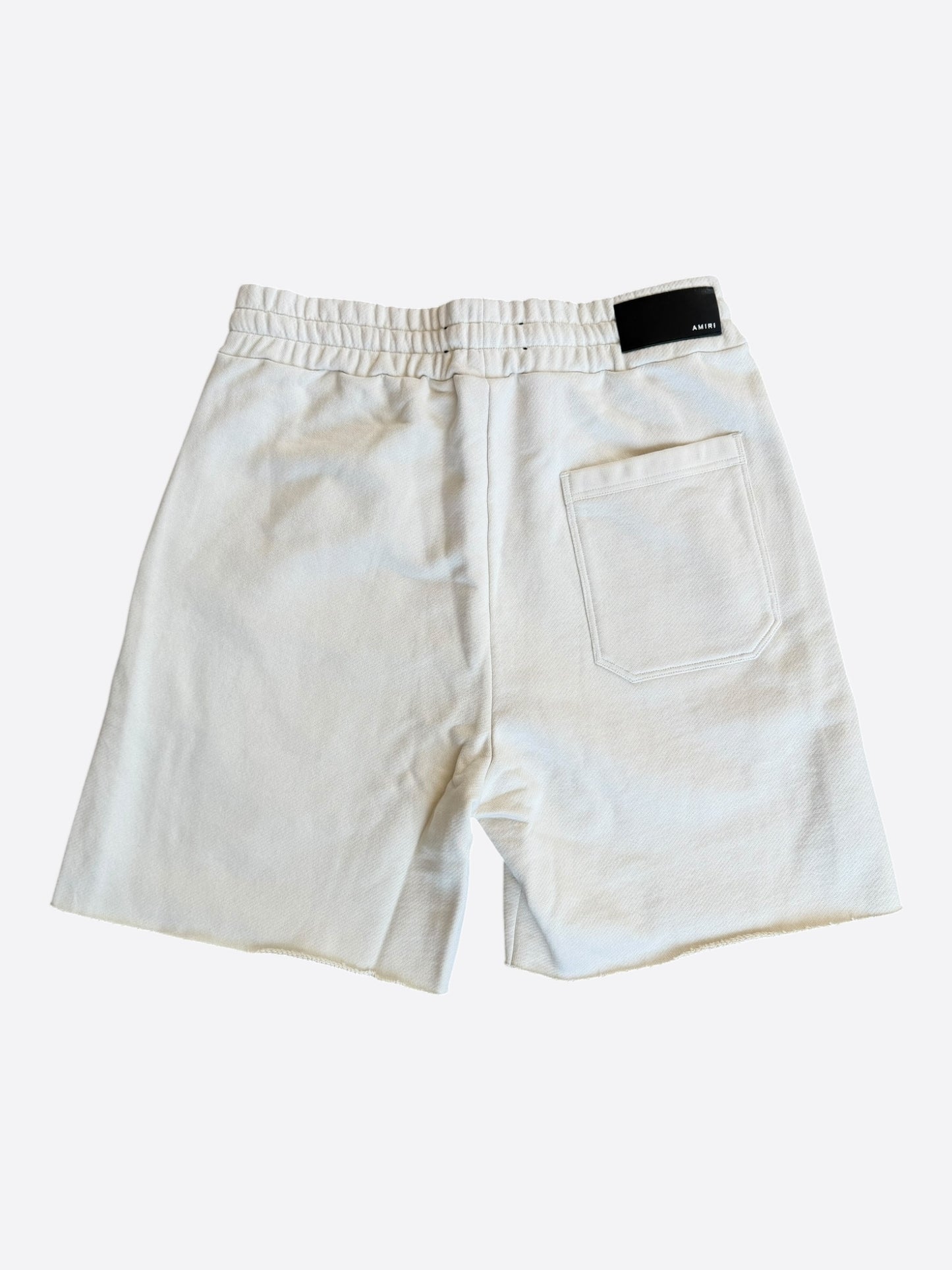 Amiri Cream & White MA Logo Shorts
