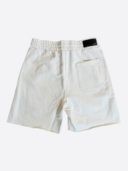 Amiri Cream & White MA Logo Shorts