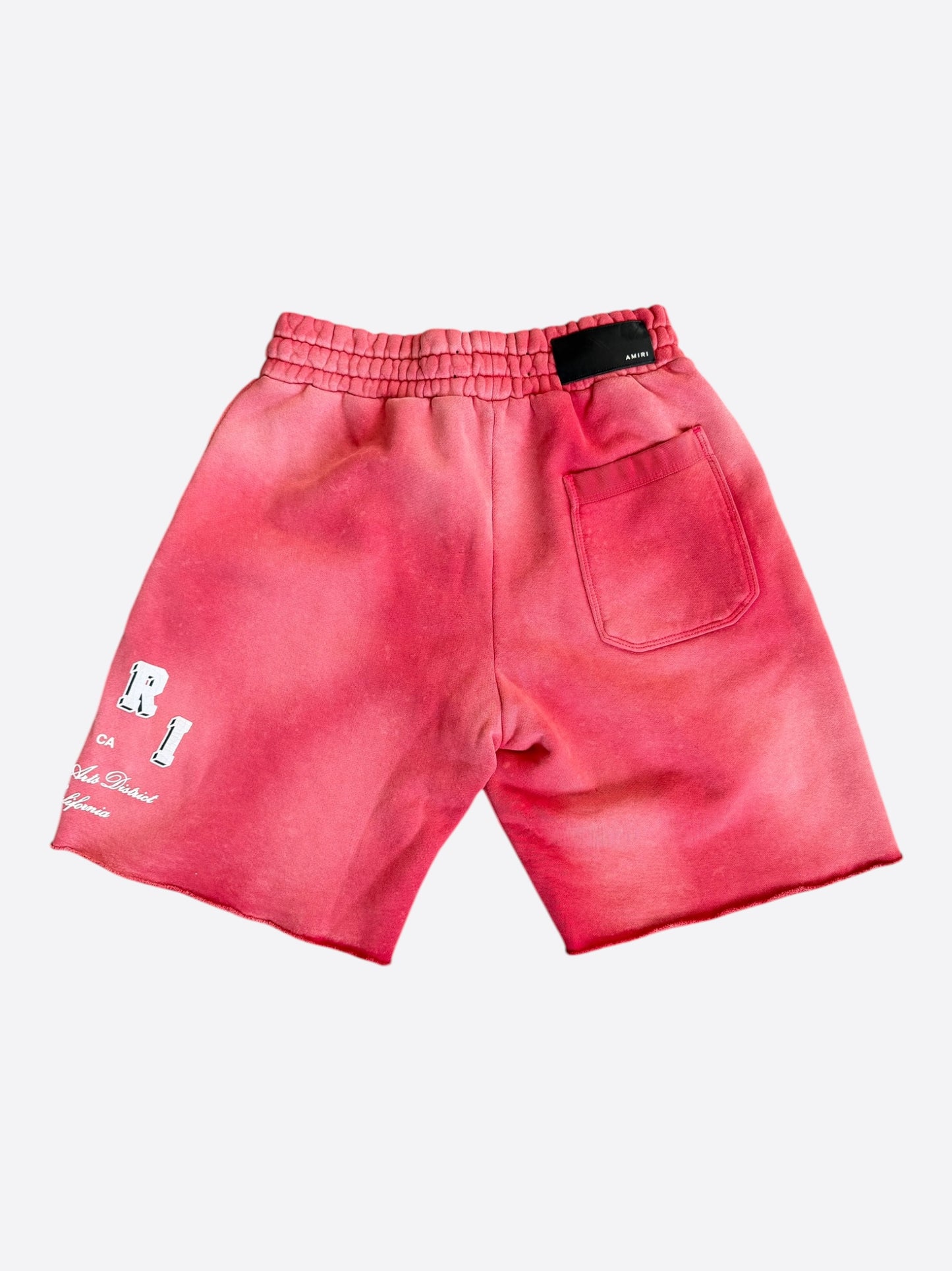 Amiri Red & White Collegiate Logo Shorts
