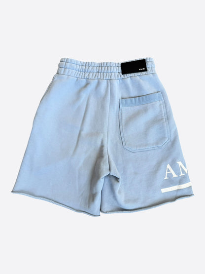 Amiri Blue & White MA Bar Logo Shorts