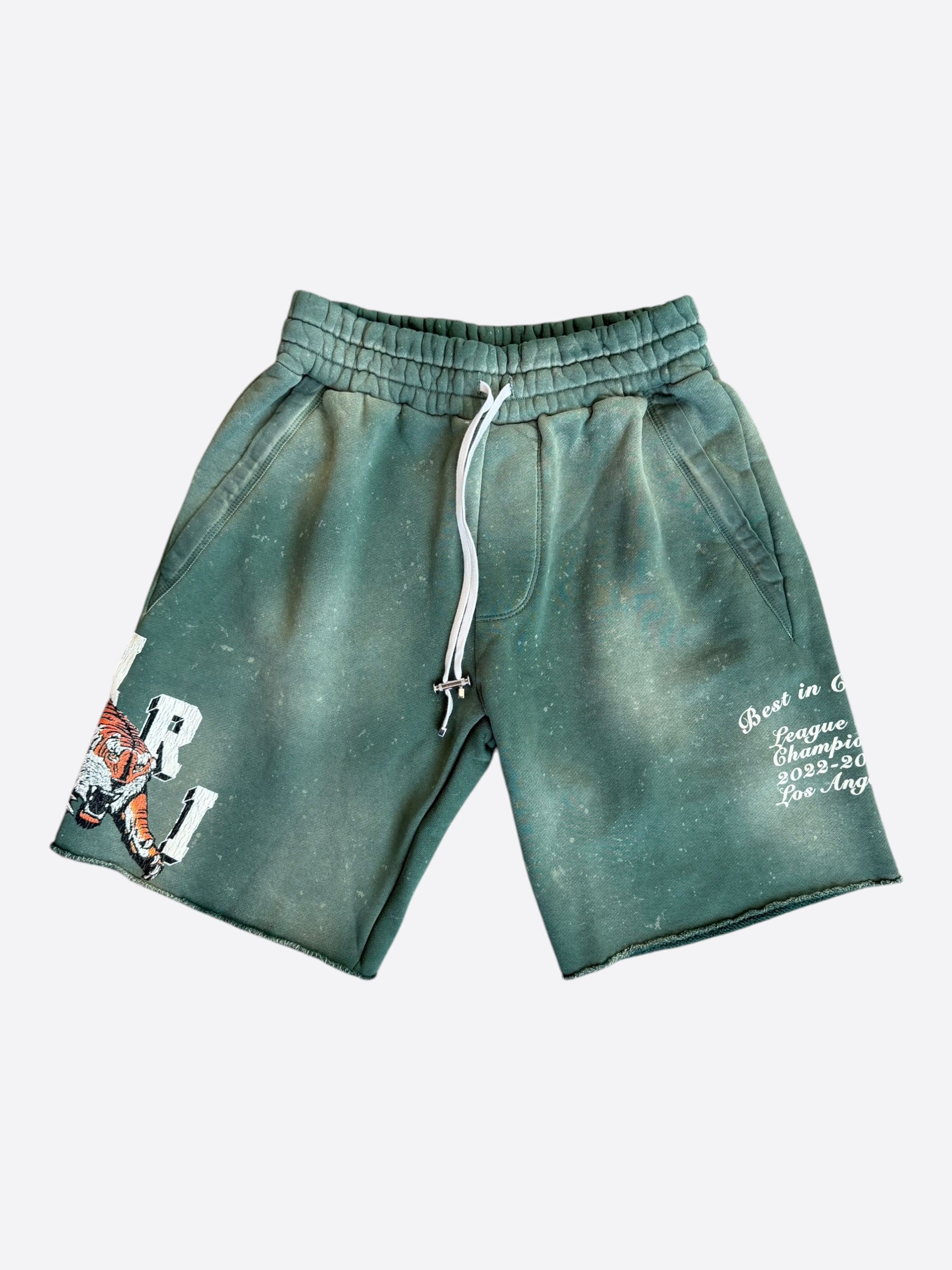 Amiri Green & White Tiger Logo Shorts – Savonches