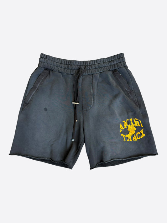 Amiri Black & Yellow Track Logo Shorts