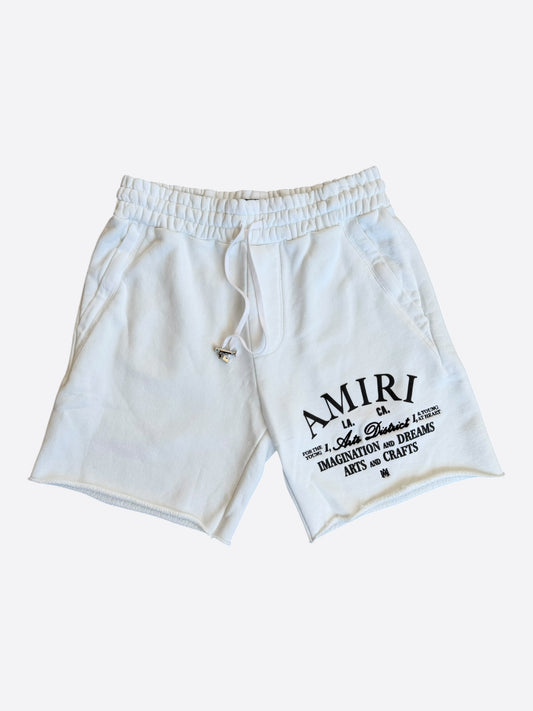 Amiri White & Black Arts Disctrict Logo Shorts