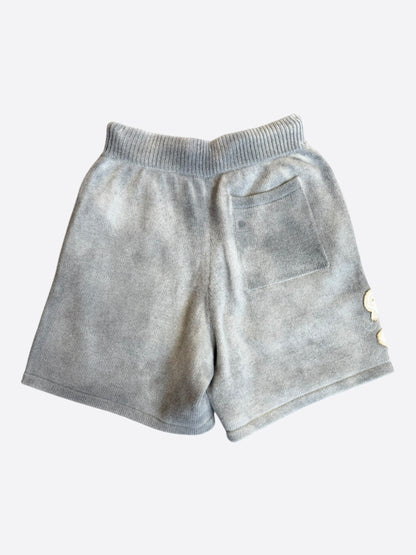 Amiri Grey & White Distressed 22 Logo Cashmere Shorts