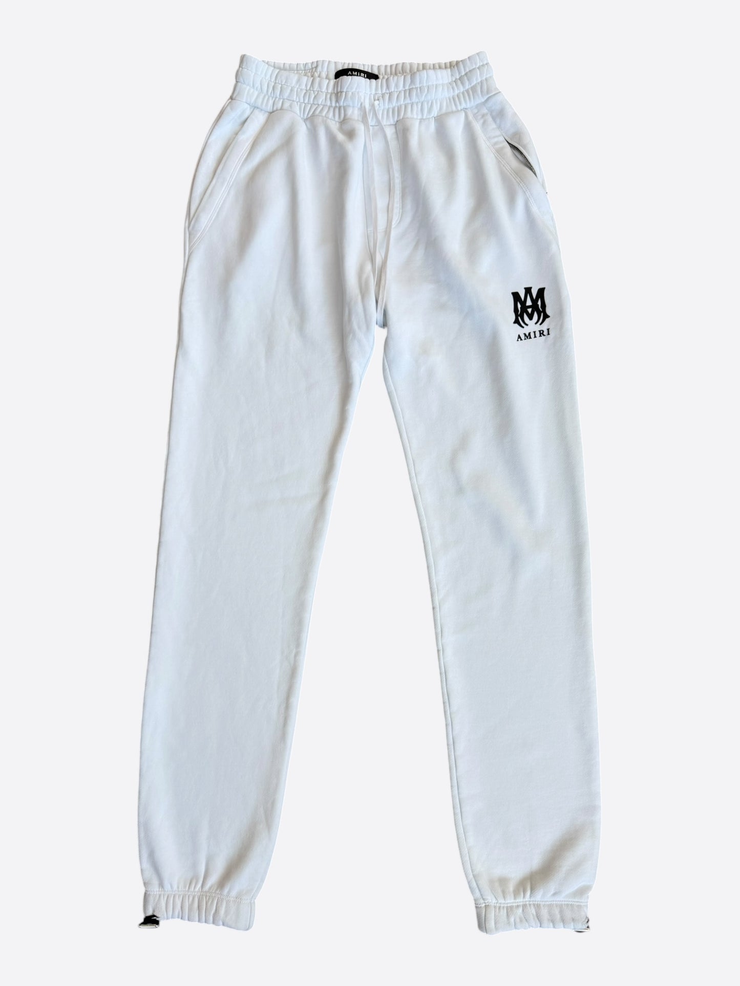 Amiri White & Black MA Core Logo Sweatpants