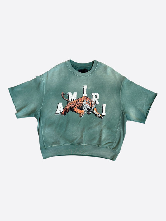 Amiri Green & White Tiger Logo Sweater T-Shirt