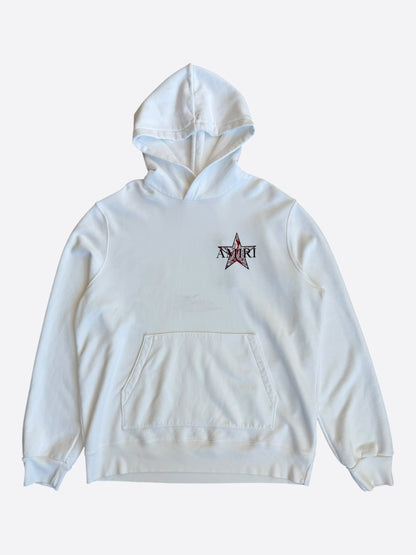Amiri White & Red Paisley Star Logo Hoodie