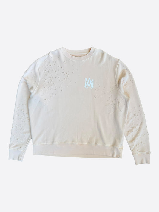 Amiri Cream MA Logo Shotgun Sweater