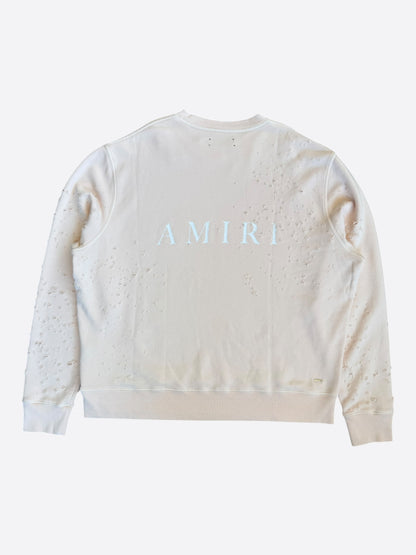 Amiri Cream MA Logo Shotgun Sweater