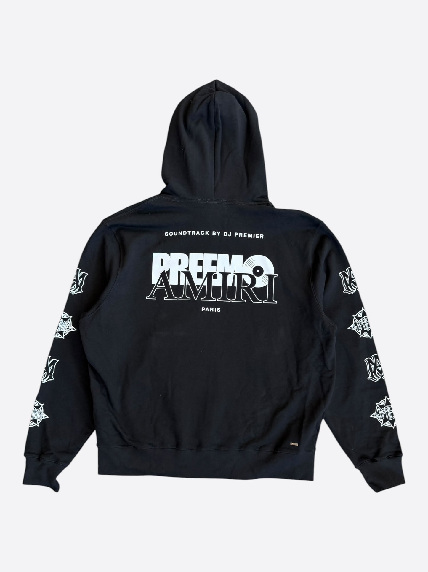 Amiri Black & White Preemo Logo Hoodie