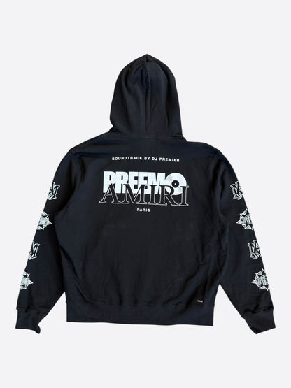Amiri Black & White Preemo Logo Hoodie