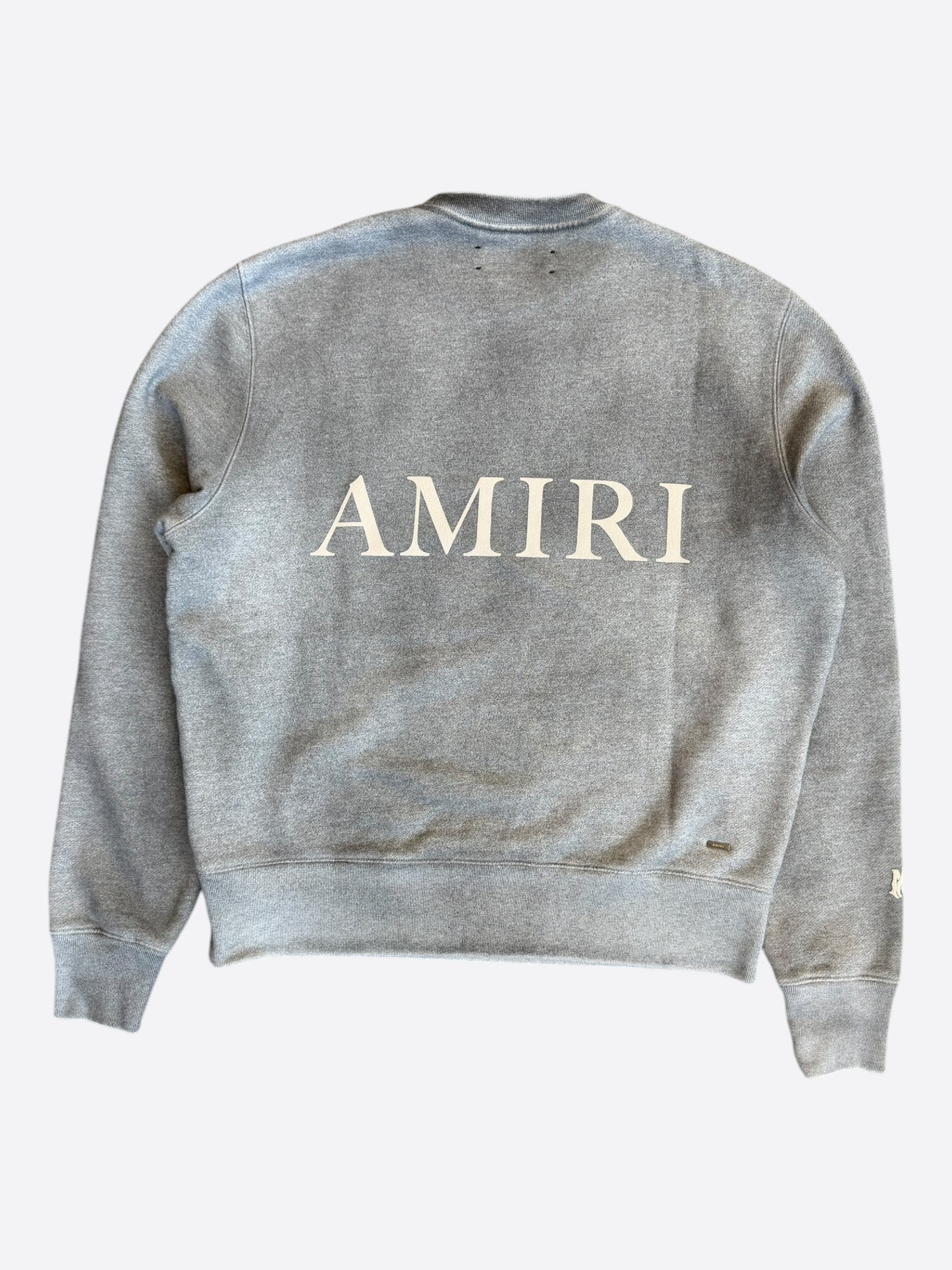 Amiri Grey & White Puff Logo Sweater