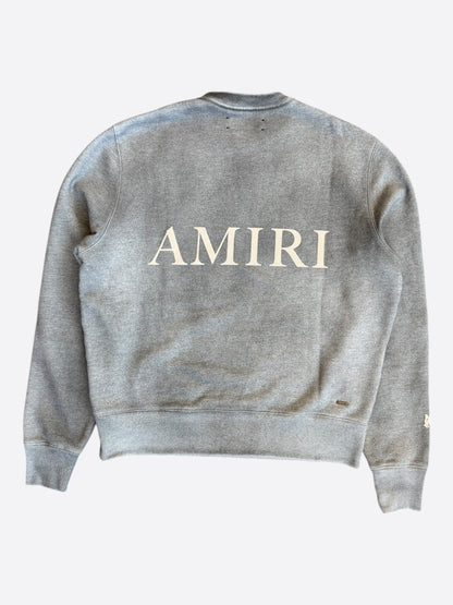 Amiri Grey & White Puff Logo Sweater