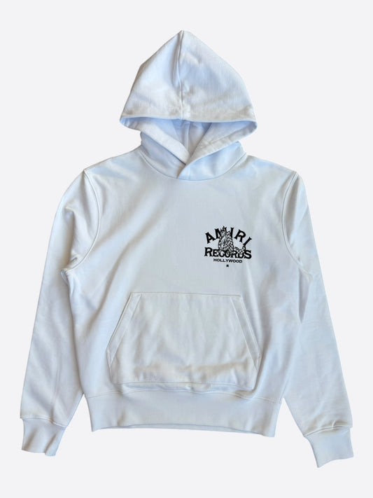 Amiri White & Black Records Logo Hoodie