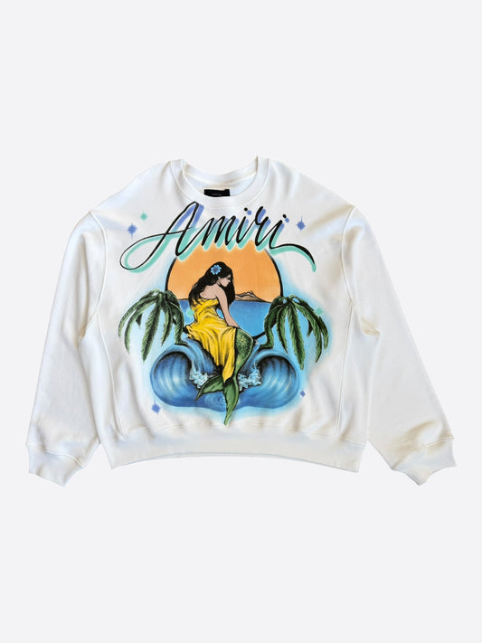 Amiri White Mermaid Graphic Sweater