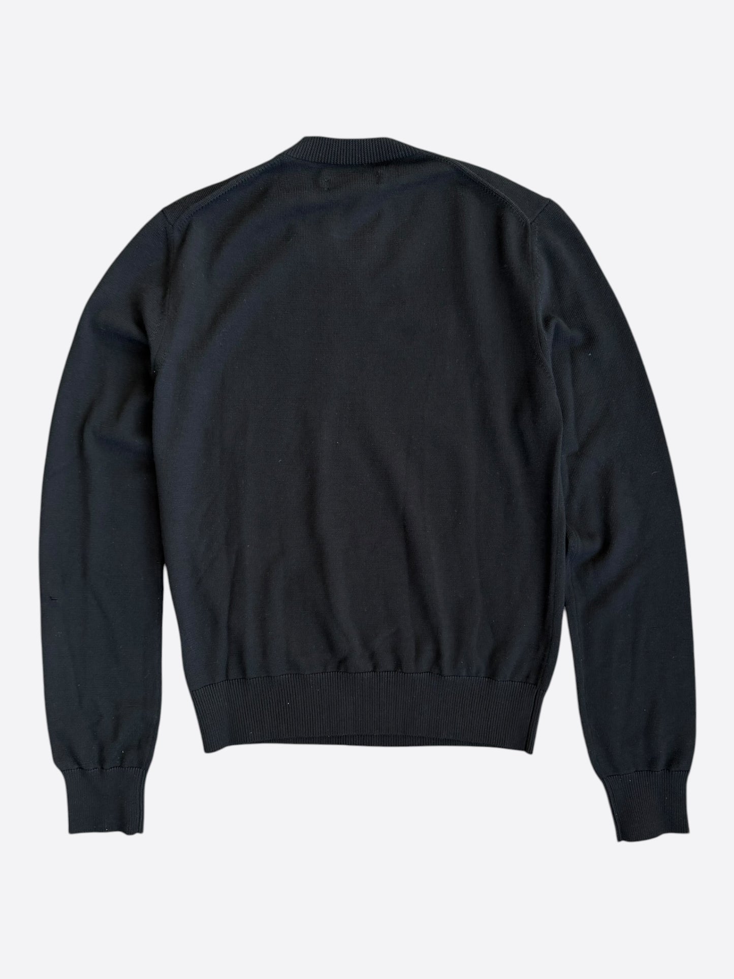 Amiri Black & White Dragon Logo Wool Sweater