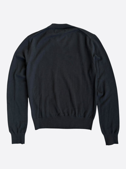 Amiri Black & White Dragon Logo Wool Sweater