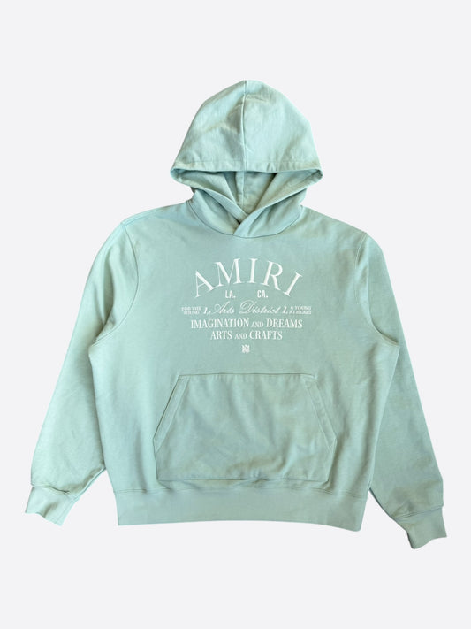 Amiri Green & White Arts District Logo Hoodie