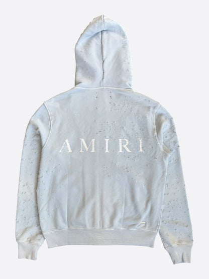 Amiri Light Blue Core Logo Shotgun Zip Up Hoodie