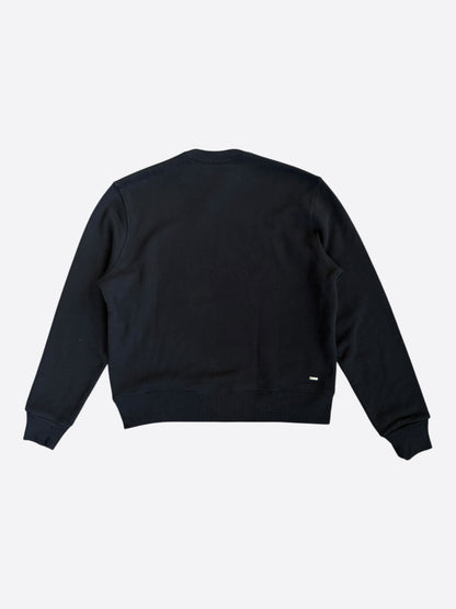 Amiri Black & White 22 Distressed Logo Sweater